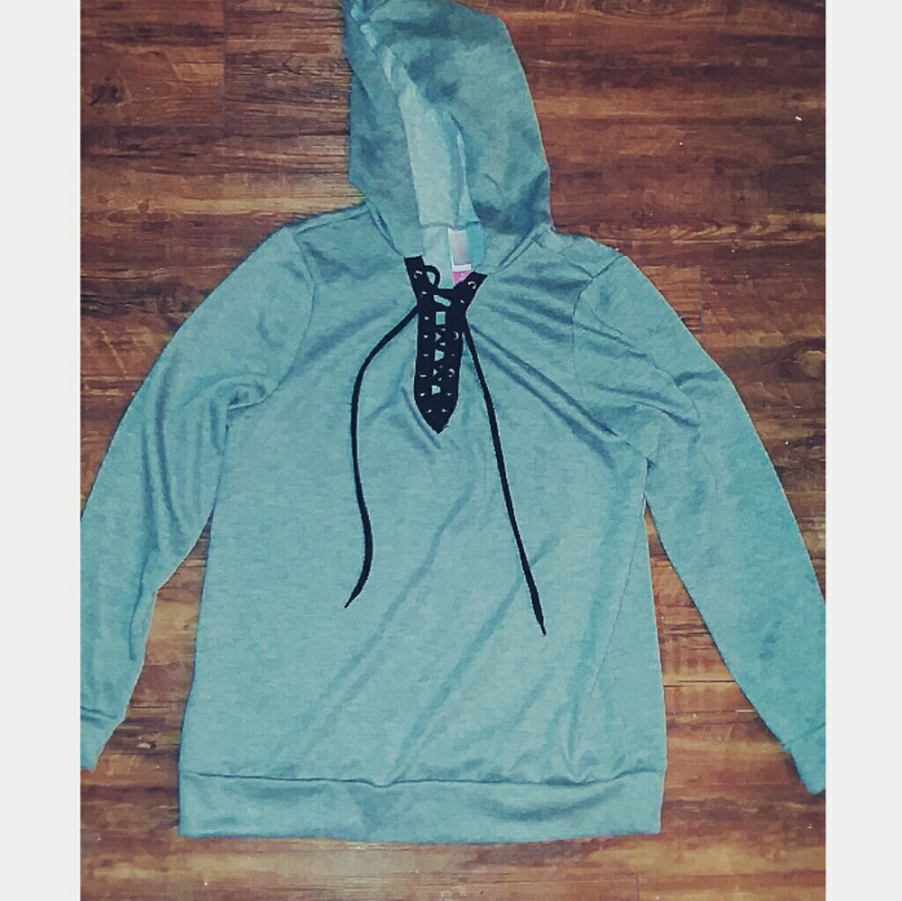 Laced up Gray tee